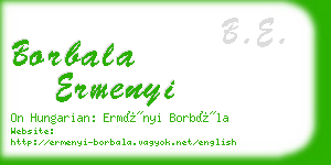 borbala ermenyi business card